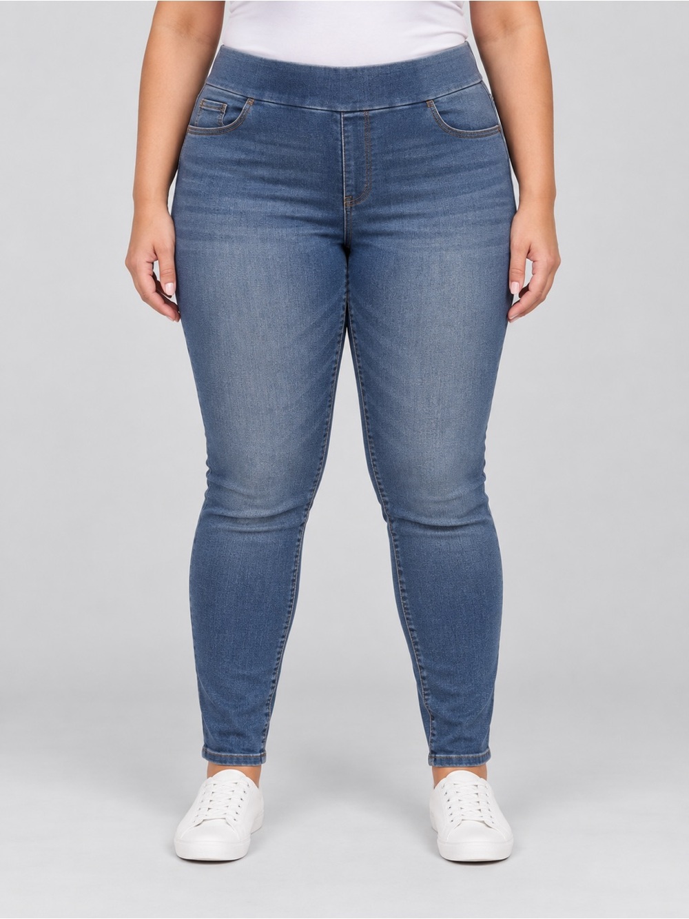 Nine West Heidi Pull-On Skinny Jeans Size 16 Medium Wash NWT